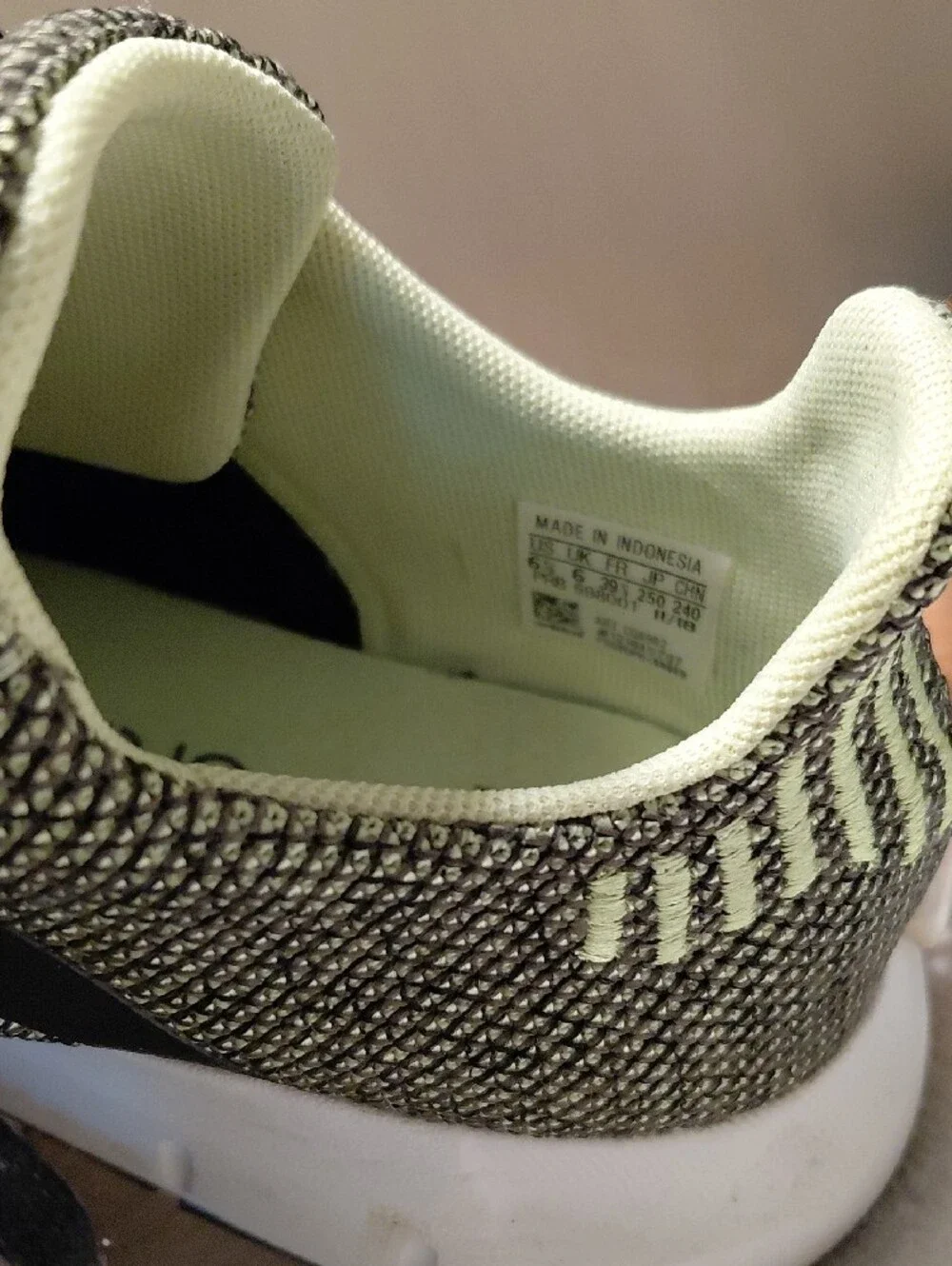 adidas Kids Knit Sneakers in Olive Green and Black